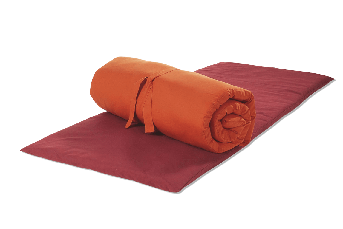 Futon Matte Weinrot und Rotorange