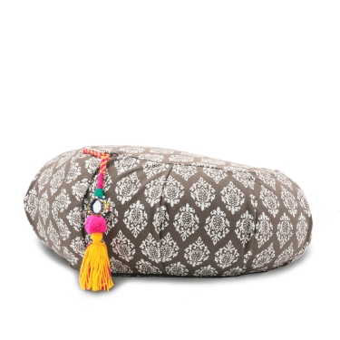 Halbmondkissen Yoga Herz Raja 14cm, graubraun 