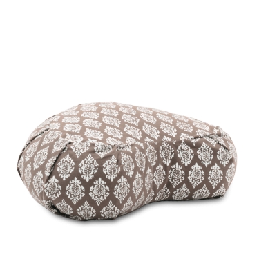 Halbmondkissen Yoga Herz Raja 14cm, graubraun 