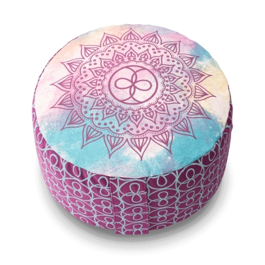 Meditation Cushion CHAKRA STYLE, 15cm high, purple 