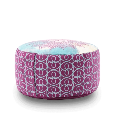 Meditation Cushion CHAKRA STYLE, 15cm high, purple 