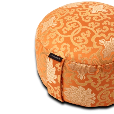 Meditation cushion BROKAT, 15cm high, orange 