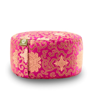 Meditation cushion BROKAT, 15cm high, pink 