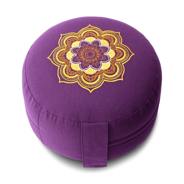Meditation cushion Classic Mandala Gold, purple 