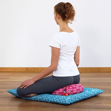 Meditation mat RAJA, 70x90cm, Cotton, turquoise 