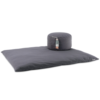 Meditationsset Bio Yin-Yang Baumwolle, anthrazit 