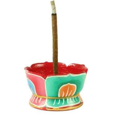 Incense Holder - Wood - Painted red 