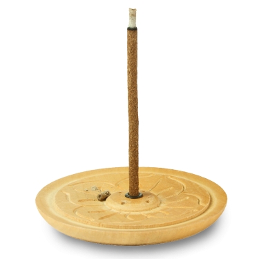 Incense holder in light wood - flower shape 