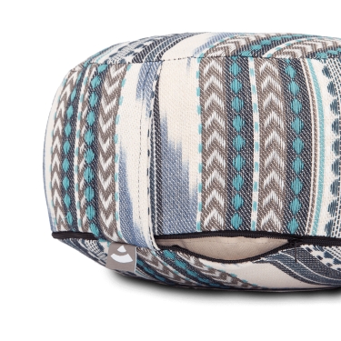 Meditation cushion ETHNO 17cm - black-white-blue 