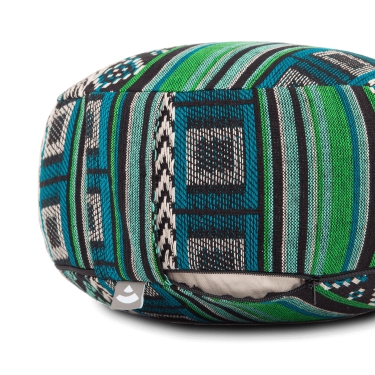 Meditation cushion ETHNO 17cm - black-white-green 