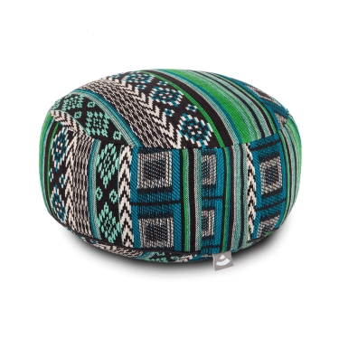 Meditation cushion ETHNO 17cm - black-white-green 