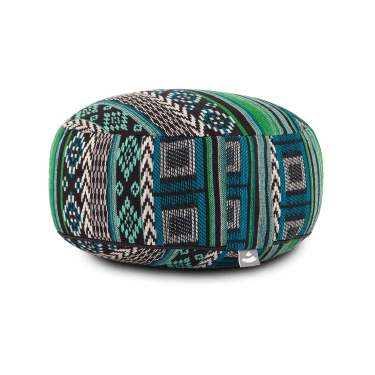 Meditation cushion ETHNO 17cm - black-white-green 