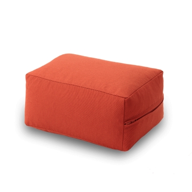 Lotus Design Reisekissen MINI – Kleines Meditationskissen mit Bio-Buchweizenschalen – rotorange 