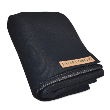 JadeYoga Voyager Reise Yogamatte | faltbar & rutschfest, black 