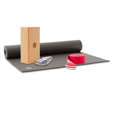 Yogamatten Set - Studio Premium 4,5mm, graubraun 