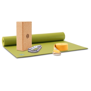 Yogamatten Set - Studio Premium 4,5mm, grün 