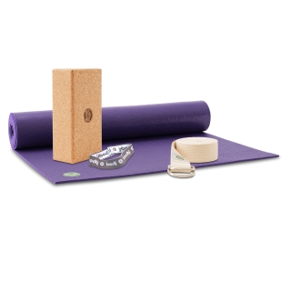 Yogamatten Set - Studio Premium 4,5mm, lila 