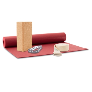 Yogamatten Set - Studio 4,5mm, rot 