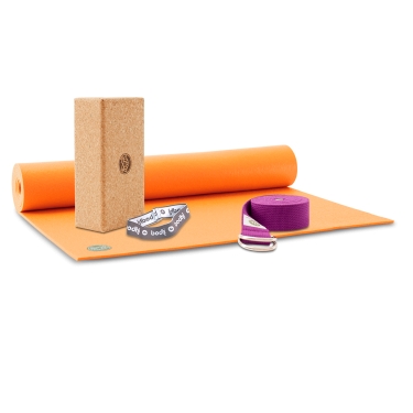 Yogamatten Set - Studio Premium 4,5mm, safran 