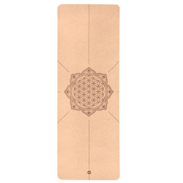 Yoga mat CORK, 185x66cm, 4mm, Flower 
