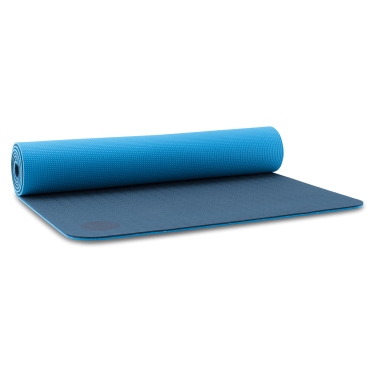 Yoga mat TPE 6mm, 180x60cm, navy blue/light blue 