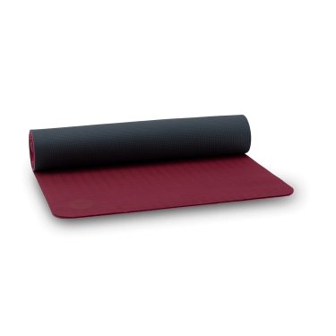 Yoga mat TPE 6mm, 183x60cm, dark red/anthracite 