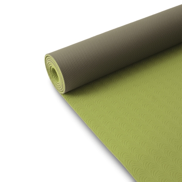 Yoga mat TPE 6mm, 180x60cm, green/anthracite 