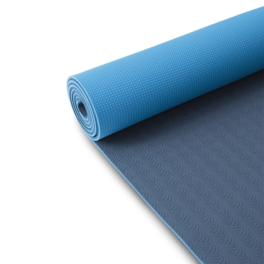 Yoga mat TPE 6mm, 183x60cm, blue/light blue 