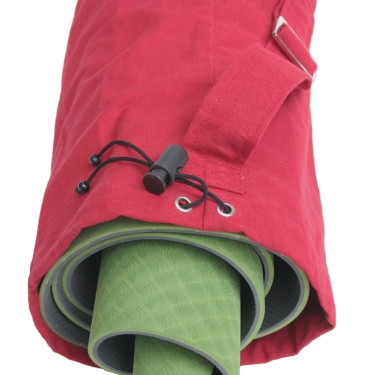 Yoga carrier bag - red with embroidery 