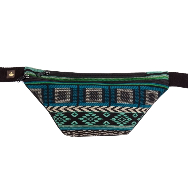 Bauchtasche Ethno, schwarz-weiß-grün 