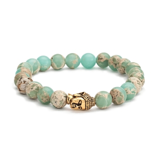 Mala bracelet Buddha - Serpentine 