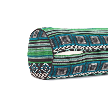 Yoga-Bolster Ethno 23cm - Schwarz-weiß-grün 