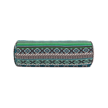 Yoga-Bolster Ethno 23cm - Schwarz-weiß-grün 