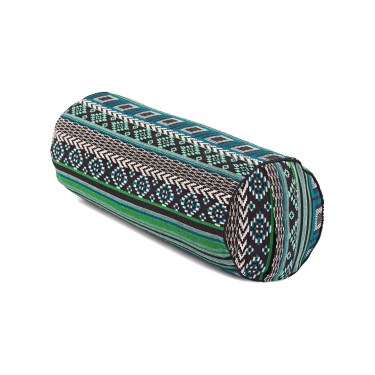 Yoga-Bolster Ethno 23cm - Schwarz-weiß-grün 