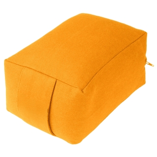 Lotus Design Reisekissen MINI – Kleines Meditationskissen mit Bio-Buchweizenschalen – gelb 