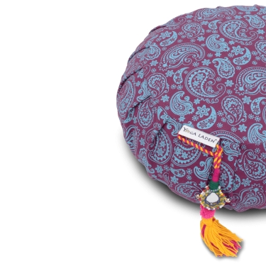 Meditation Cushion Zafu PAISLEY 15cm, purple 