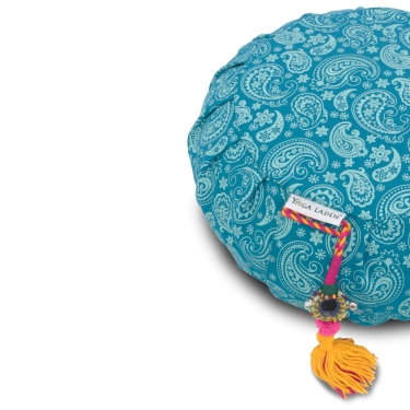 Meditation Cushion Zafu PAISLEY 15cm, turquoise 