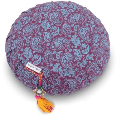 Meditation Cushion Zafu PAISLEY 15cm, purple 