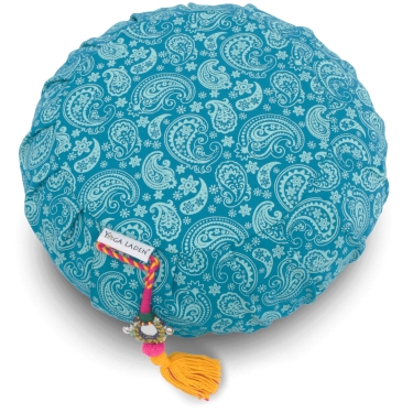 Meditation Cushion Zafu PAISLEY 15cm, turquoise 